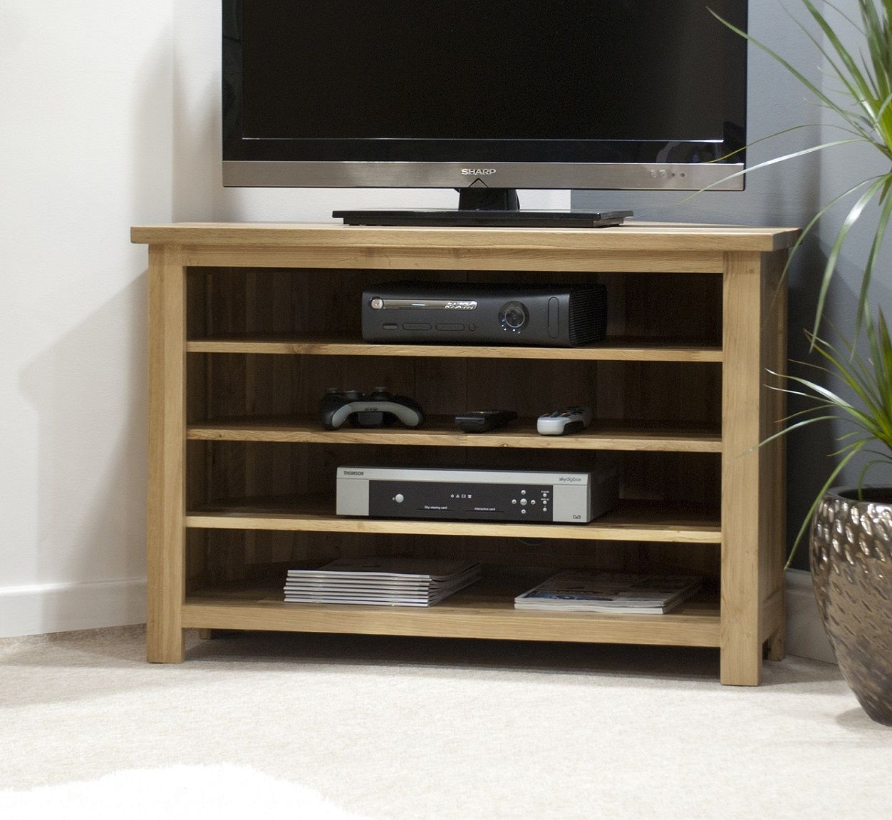 Normandy Solid Oak Corner TV Cabinet