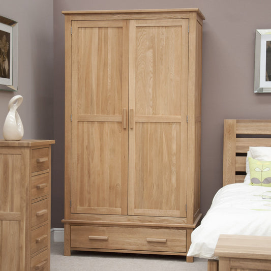 Normandy Solid Oak Double Wardrobe